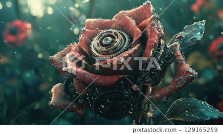 機械玫瑰幻想藝術 129165259