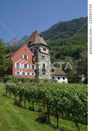 Vaduz, Liechtenstein, Switzerland, architecture. High quality photo Vaduz, Liechtenstein, Switzerland, architecture. High quality photo 129165359