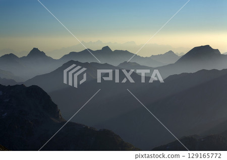 View from Schwarzhorn mountain, National Park Hohe Tauern, Carinthia, Austria 129165772