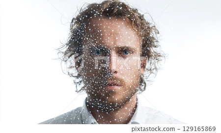 Digital Facial Recognition Technology Concept 129165869