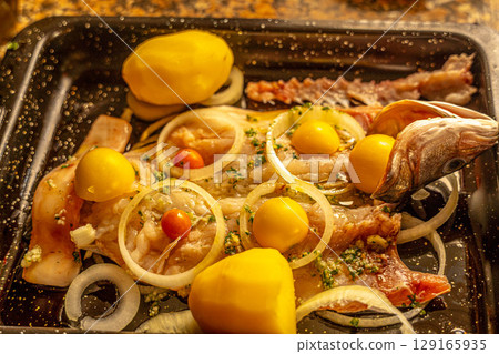 Fresh Fish Ready to Bake 129165935