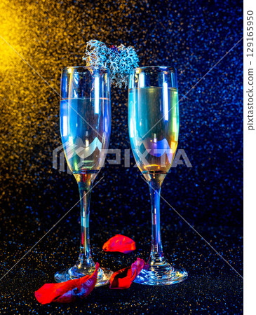 Celebration with Champagne Glasses Celebration with Champagne Glasses 129165950
