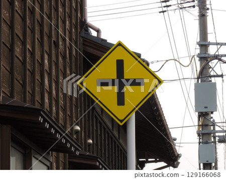 Intersection Ahead Road Sign 129166068