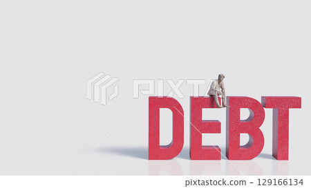 The Debt and Man for Business concept 3d Rendering. The Debt and Man for Business concept 3d Rendering. 129166134