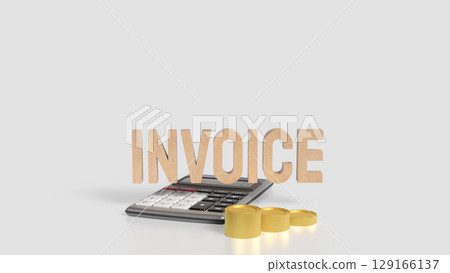 The Calculator and coins for Invoice or Business concept 3d Rendering. 129166137
