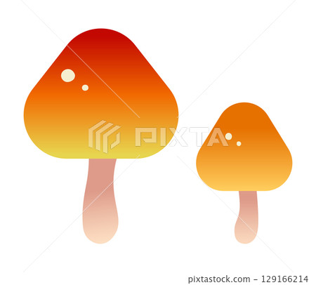 Cute mushroom vector illustration_Autumn material 129166214