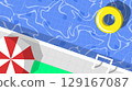 top view of summer swimming pool background 129167087
