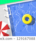 top view of summer swimming pool background 129167088