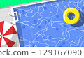 top view of summer swimming pool background 129167090