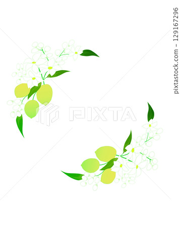 Lemon bouquet circle frame 129167296