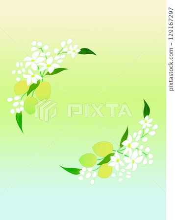 Lemon bouquet circle frame gradation 129167297