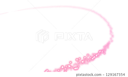 透明背景上粉紅色弧形閃光燈線 129167354
