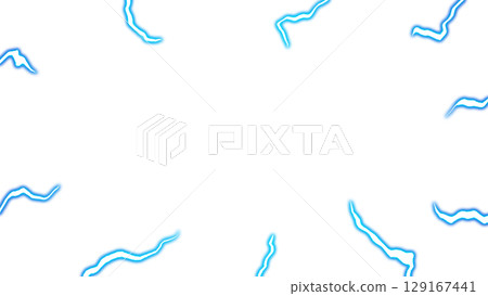 Blue lightning frame on a transparent background Blue lightning frame on a transparent background 129167441
