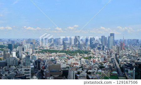 Cityscape seen from a skyscraper Cityscape seen from a skyscraper 129167506