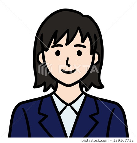 A young lady in a suit 129167732