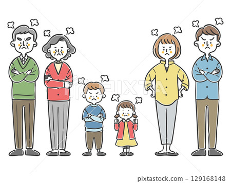 憤怒的家庭三代全身向量 憤怒的家庭三代全身向量 129168148