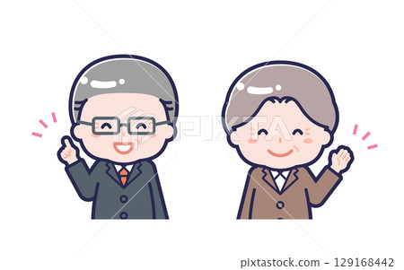 Senior office worker / duo / man and woman 01 129168442