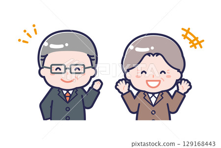 Senior office worker / duo / man and woman 02 Senior office worker / duo / man and woman 02 129168443