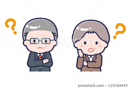 Senior office worker / duo / man and woman 04 129168445