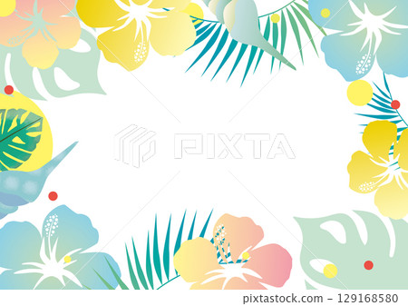 Tropical colorful frame 129168580