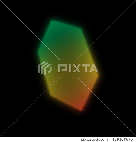 Rainbow gradient pentagonal luminous object (black background) 129168679