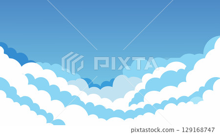 藍天和雲彩的例證 129168747