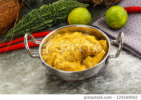 Inchian cuisine - chicken cashew curry Inchian cuisine - chicken cashew curry 129169082