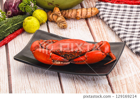Hot fresh Boiled red crab Hot fresh Boiled red crab 129169214