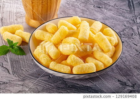 Golden crispy sweet corn sticks Golden crispy sweet corn sticks 129169408