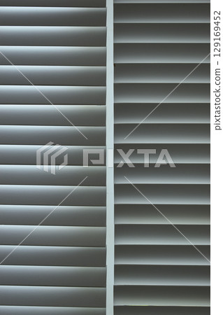white window blinds in home, object for decorate interior of house white window blinds in home, object for decorate interior of house 129169452