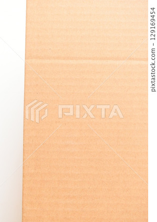 brown cardboard box on white background, recycle material brown cardboard box on white background, recycle material 129169454