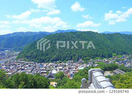 從郡上八幡城眺望岐阜縣郡上市 從郡上八幡城眺望岐阜縣郡上市 129169740
