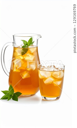 summer lemonade with mint 129169769