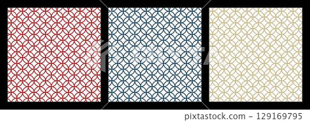 Three-color Japanese shippo pattern 129169795