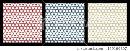 Three-color Japanese basket weave pattern 129169807