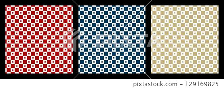 Three-color Japanese pattern 129169825
