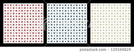 Three-color Japanese pattern 129169829