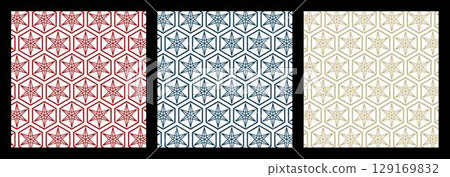 Three-color Japanese pattern Three-color Japanese pattern 129169832