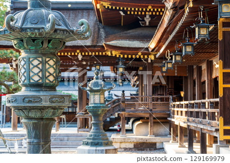 The main hall of Taga Taisha Shrine. Taga Town, Shiga Prefecture, Japan The main hall of Taga Taisha Shrine. Taga Town, Shiga Prefecture, Japan 129169979