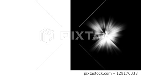 爆炸和輻射效果設置，左半部為透明背景，右半部為黑色背景 129170338