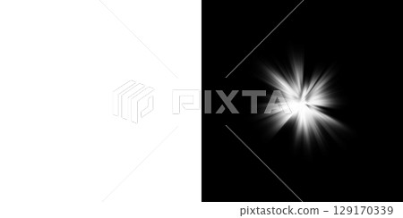 爆炸和輻射效果設置，左半部為透明背景，右半部為黑色背景 129170339