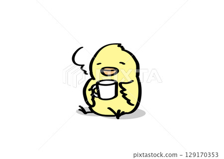 可愛的小妞正在休息,喝茶 可愛的小妞正在休息,喝茶 129170353