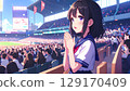 Girls cheering at high school baseball 129170409