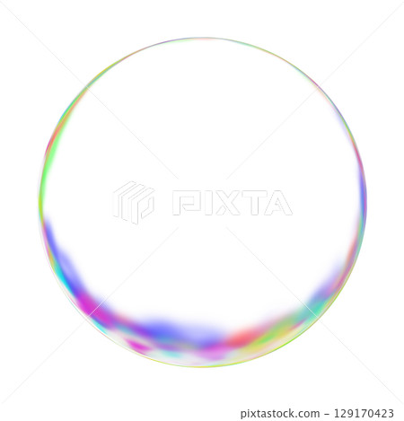 透明背景上彩虹色的肥皂泡 透明背景上彩虹色的肥皂泡 129170423
