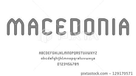 Set of alphabets font letters and numbers modern abstract design with lines vector illustration Set of alphabets font letters and numbers modern abstract design with lines vector illustration 129170571