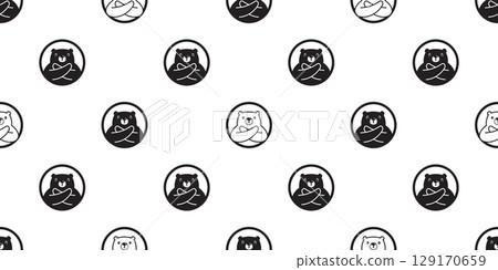 bear seamless pattern polar bear crossed arm pose vector round border cartoon teddy scarf isolated polka dot gift wrapping paper tile background repeat wallpaper illustration design bear seamless pattern polar bear crossed arm pose vector round border cartoon teddy scarf isolated polka dot gift wrapping paper tile background repeat wallpaper illustration design 129170659