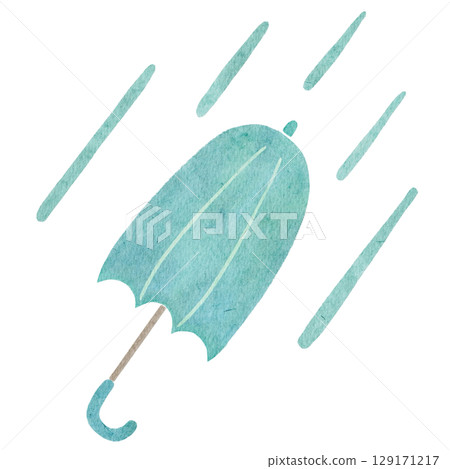 雨的水彩插圖 雨的水彩插圖 129171217