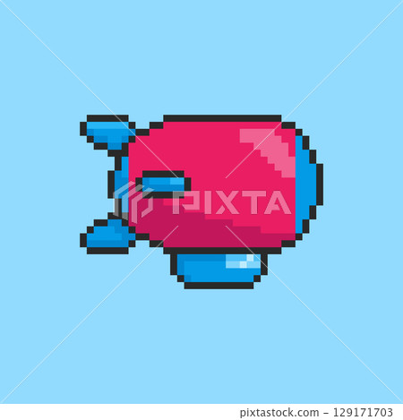 Pixel art Zeppelin Airship game asset design 129171703
