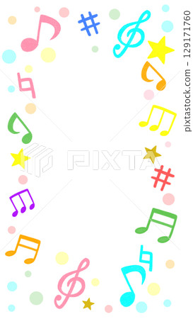 可愛音符的彩色插圖 129171760