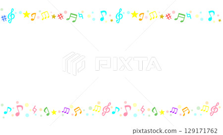 Colorful illustration of cute musical notes Colorful illustration of cute musical notes 129171762